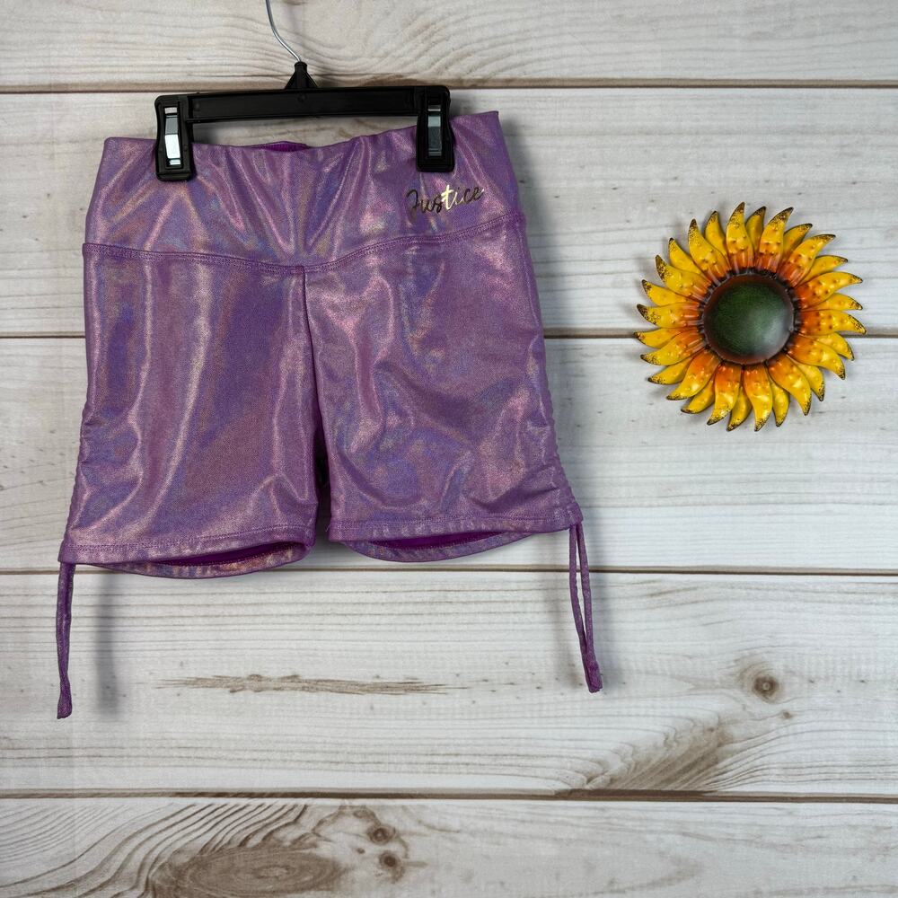 justice girls all over foil dance shorts 12/14